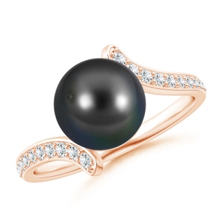 9mm AA Tahitian Pearl Bypass Ring in Rose Gold