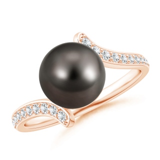 9mm AAA Tahitian Pearl Bypass Ring in Rose Gold