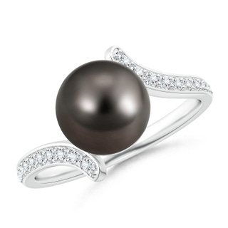 9mm AAA Tahitian Pearl Bypass Ring in White Gold