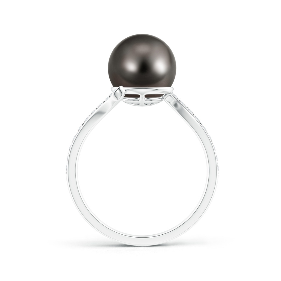 9mm AAA Tahitian Pearl Bypass Ring in White Gold product image