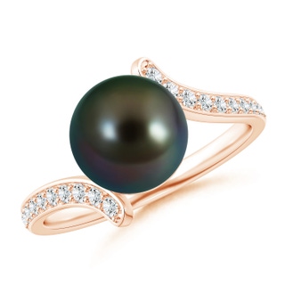 9mm AAAA Tahitian Pearl Bypass Ring in Rose Gold