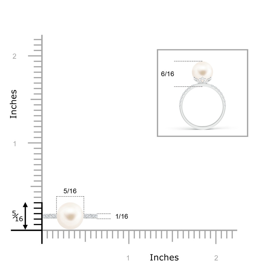 8mm AAA Classic Freshwater Pearl & Diamond Solitaire Ring in S999 Silver product image