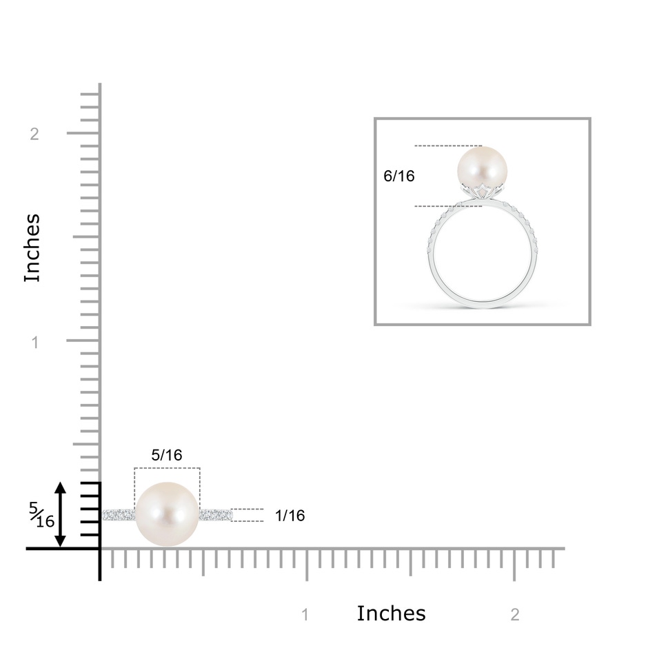 8mm AAAA Classic Freshwater Pearl & Diamond Solitaire Ring in S999 Silver product image