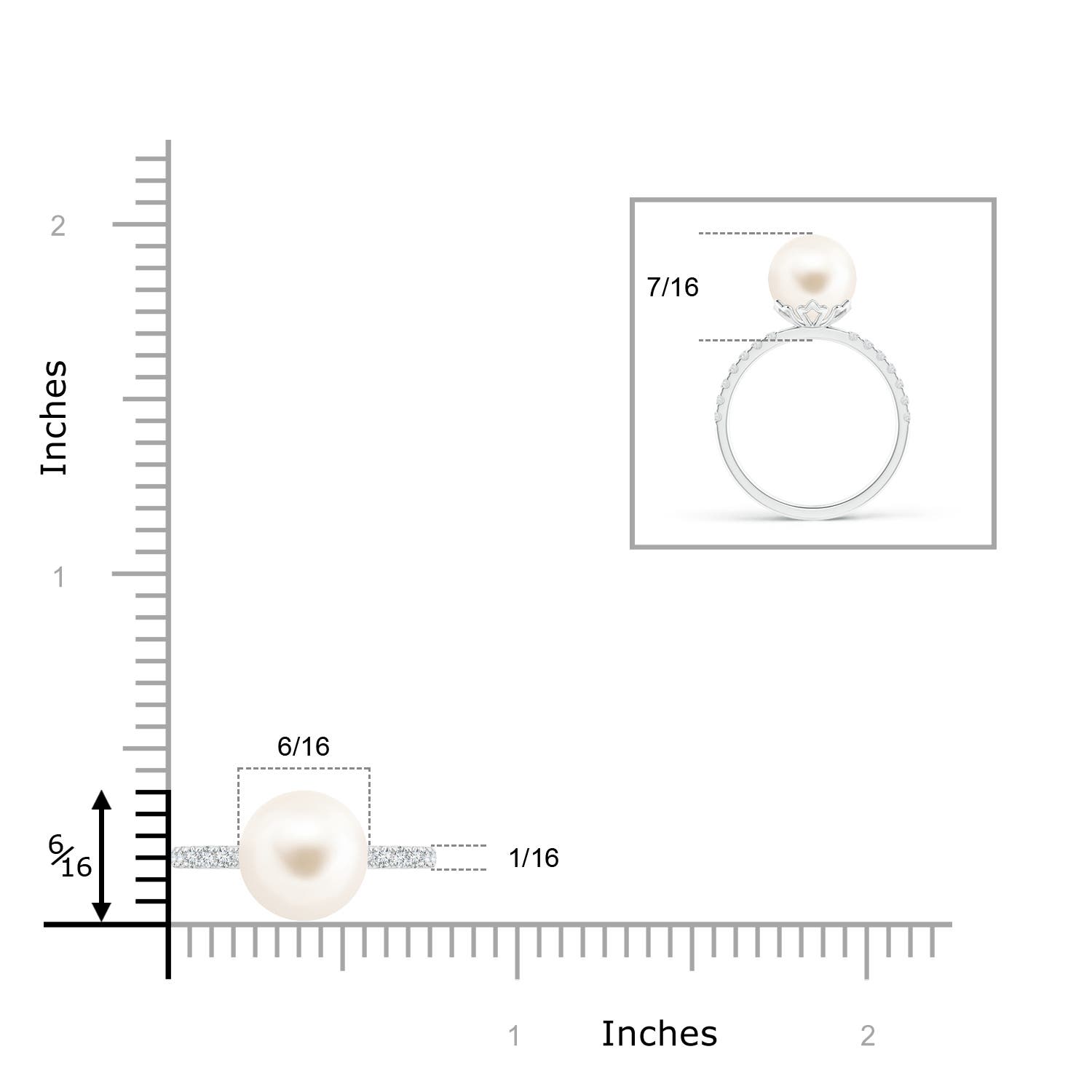 AAA / 5.5 CT / 14 KT White Gold