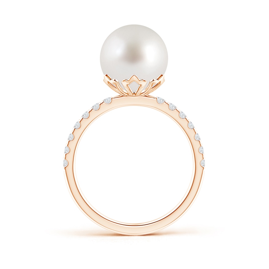 10mm AAA Classic South Sea Pearl & Diamond Solitaire Ring in Rose Gold product image