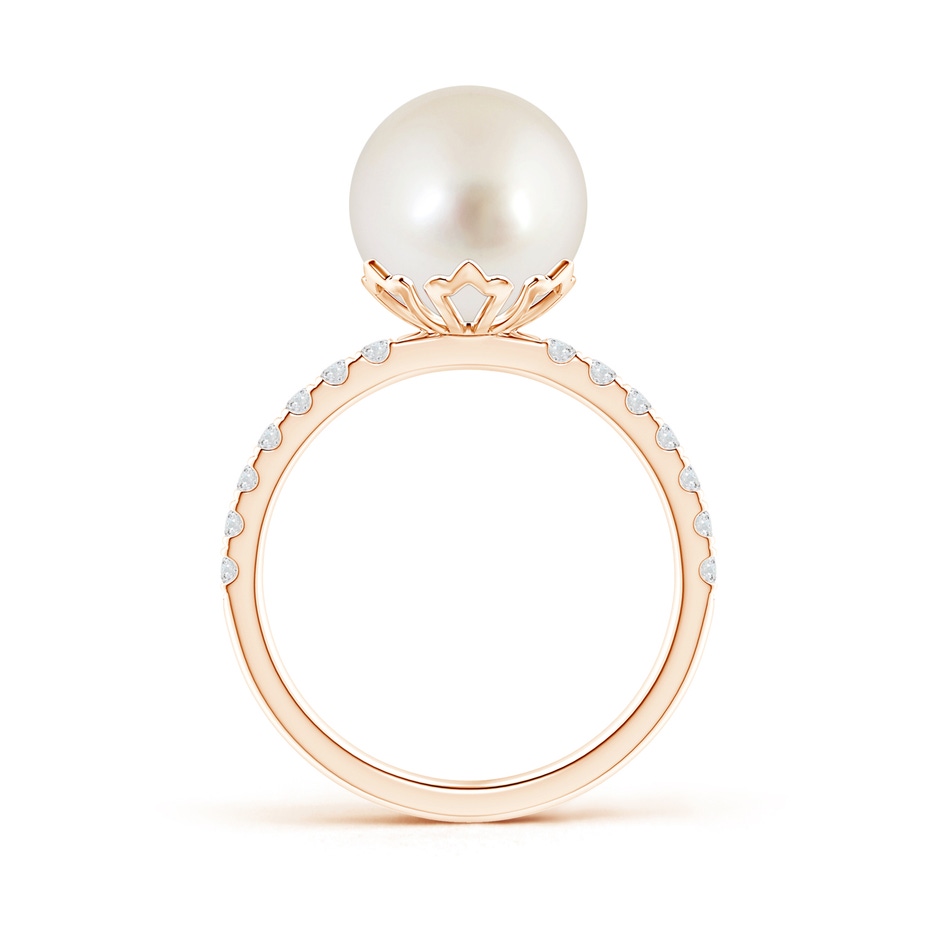 10mm AAAA Classic South Sea Pearl & Diamond Solitaire Ring in Rose Gold product image