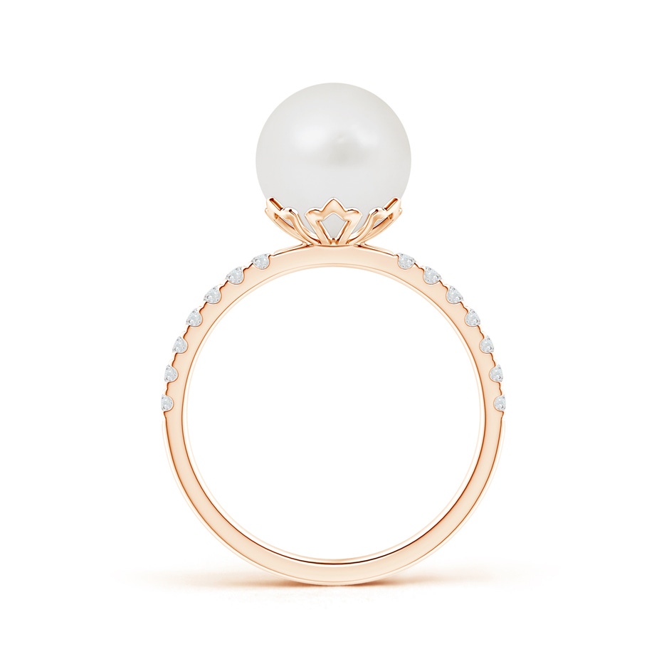 9mm A Classic South Sea Pearl & Diamond Solitaire Ring in Rose Gold product image