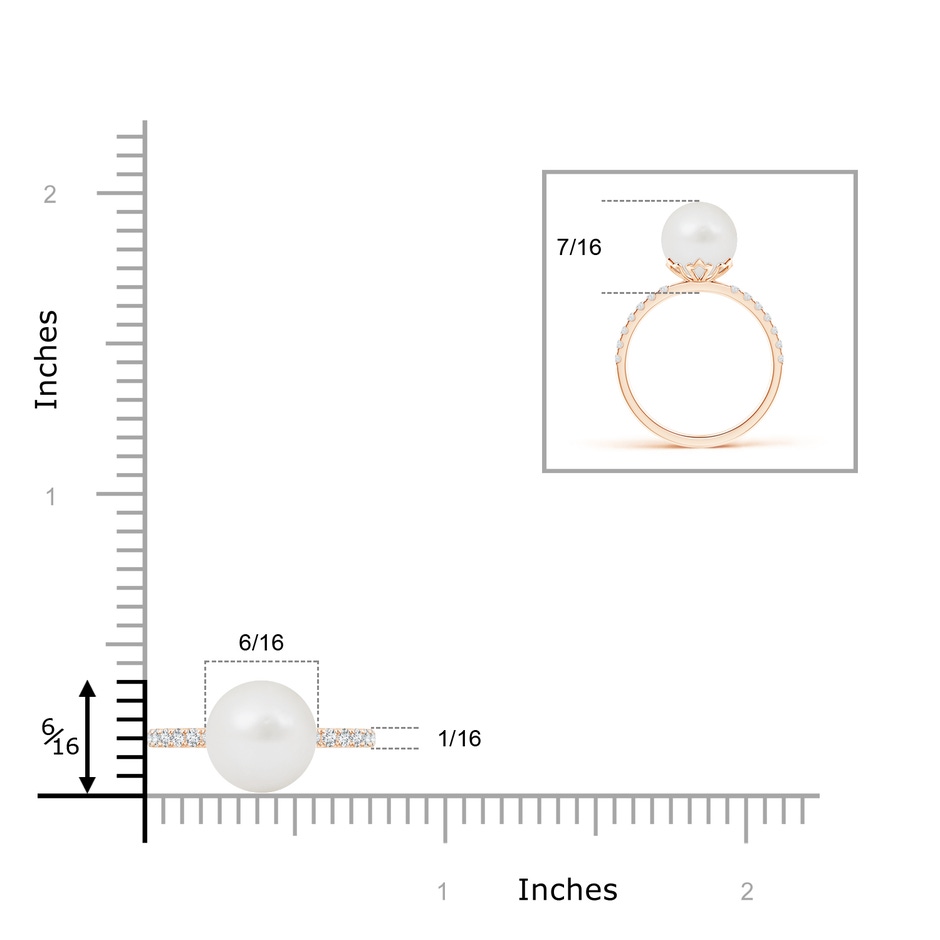 9mm A Classic South Sea Pearl & Diamond Solitaire Ring in Rose Gold product image