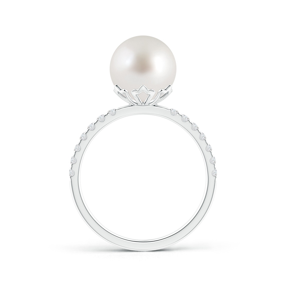 9mm AAA Classic South Sea Pearl & Diamond Solitaire Ring in White Gold product image