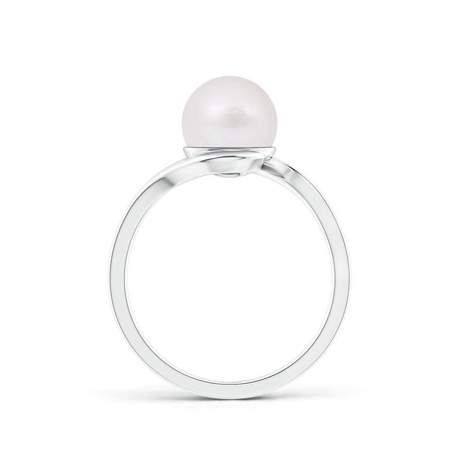 8mm A Japanese Akoya Pearl Solitaire Bypass Ring in S999 Silver product image