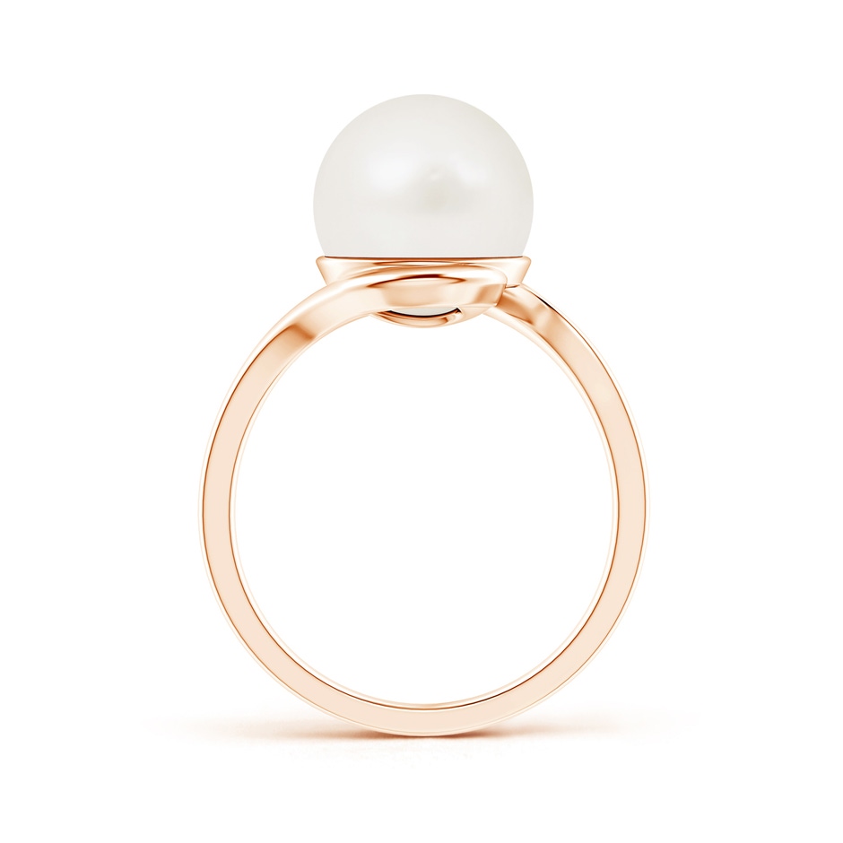 10mm A Freshwater Pearl Solitaire Bypass Ring in Rose Gold product image