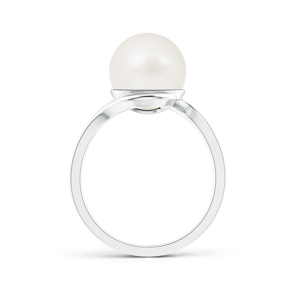 10mm A Freshwater Pearl Solitaire Bypass Ring in White Gold product image