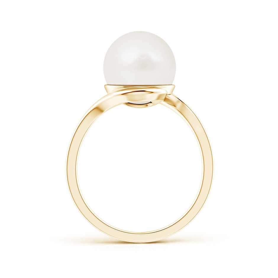 10mm A Freshwater Pearl Solitaire Bypass Ring in Yellow Gold product image