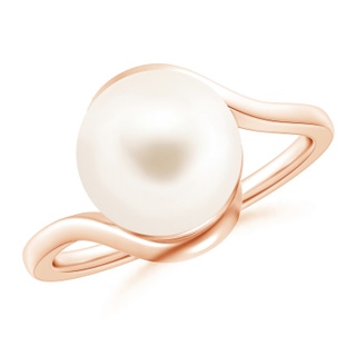 10mm AAA Freshwater Pearl Solitaire Bypass Ring in Rose Gold