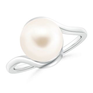 10mm AAA Freshwater Pearl Solitaire Bypass Ring in White Gold