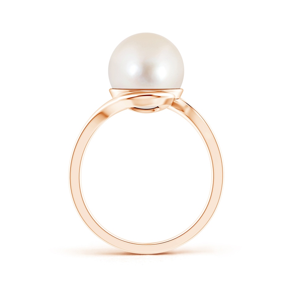 10mm AAAA Freshwater Pearl Solitaire Bypass Ring in Rose Gold product image
