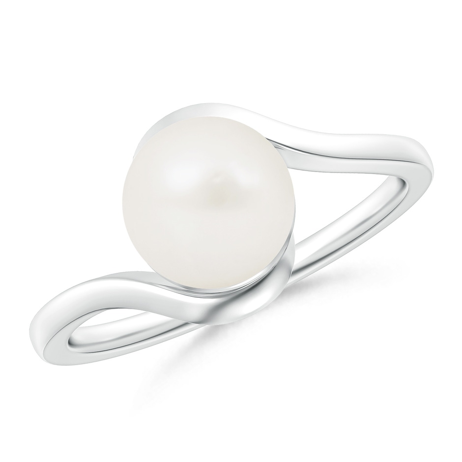 8mm A Freshwater Pearl Solitaire Bypass Ring in S999 Silver 
