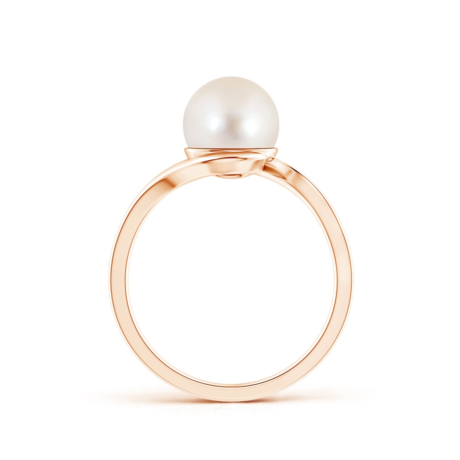 8mm AAAA Freshwater Pearl Solitaire Bypass Ring in Rose Gold product image