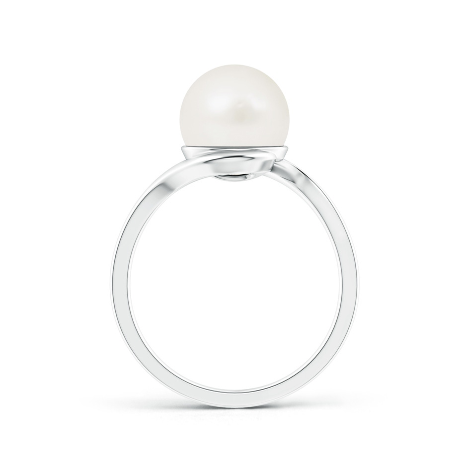 9mm A Freshwater Pearl Solitaire Bypass Ring in White Gold product image