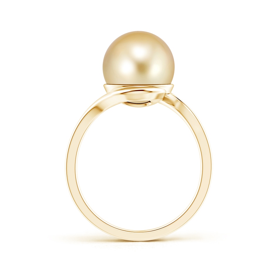 10mm AAAA Golden South Sea Pearl Solitaire Bypass Ring in Yellow Gold product image