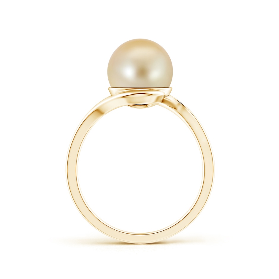 9mm AAA Golden South Sea Pearl Solitaire Bypass Ring in Yellow Gold product image