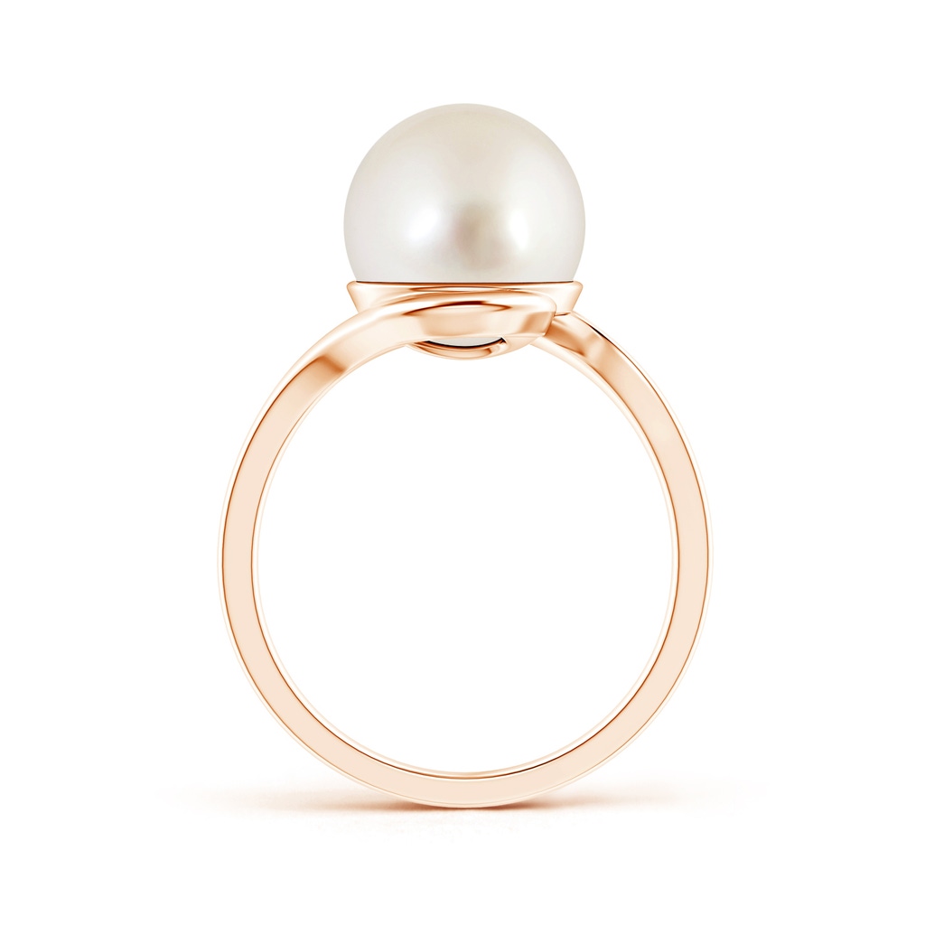 10mm AAAA South Sea Pearl Solitaire Bypass Ring in Rose Gold Product Image