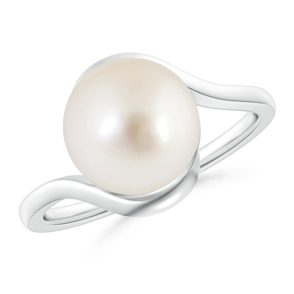 10mm AAAA South Sea Pearl Solitaire Bypass Ring in S999 Silver