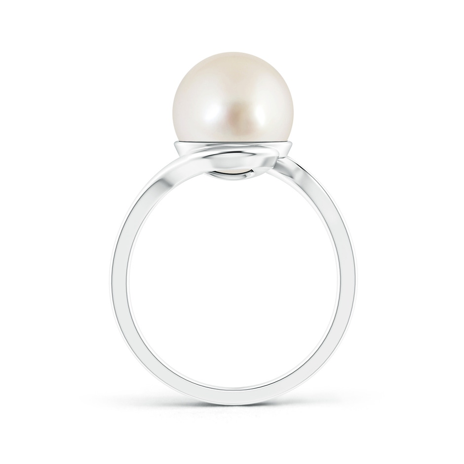 10mm AAAA South Sea Pearl Solitaire Bypass Ring in White Gold product image