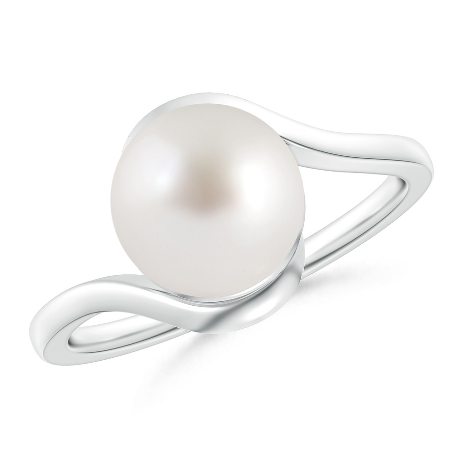 9mm AAA South Sea Pearl Solitaire Bypass Ring in White Gold 