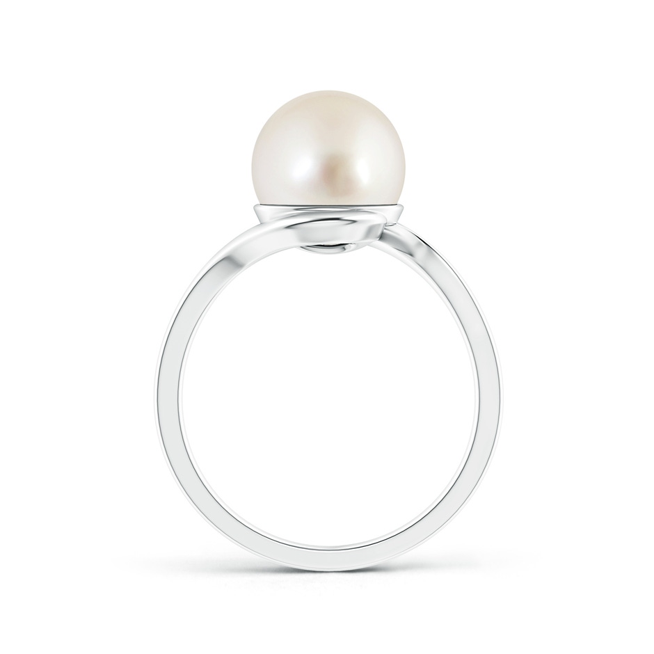 9mm AAAA South Sea Pearl Solitaire Bypass Ring in White Gold product image