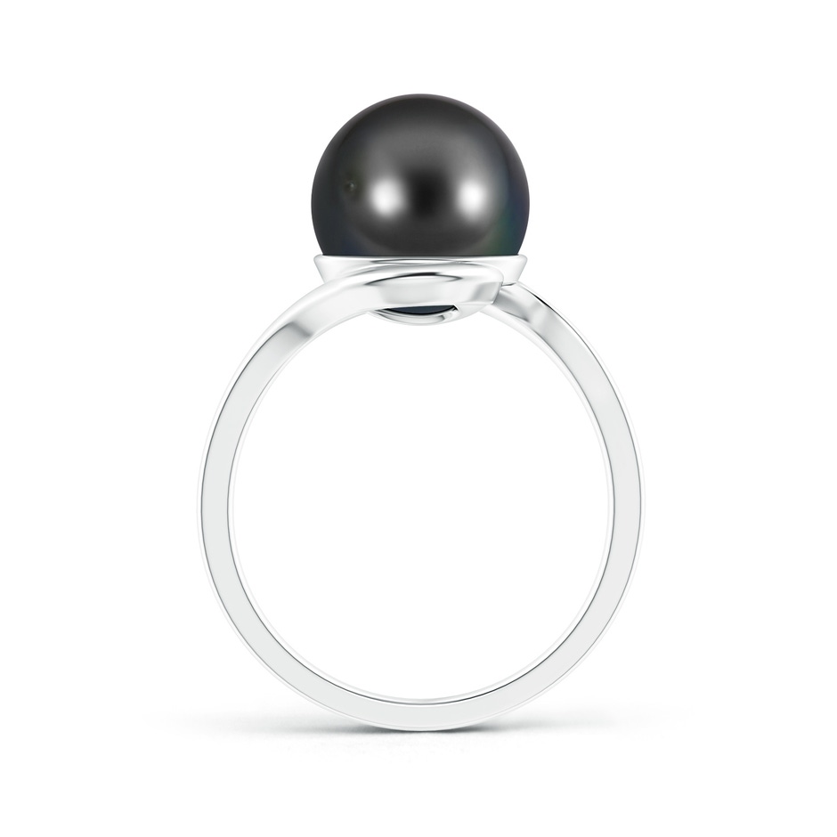 10mm AA Tahitian Cultured Pearl Solitaire Bypass Ring in White Gold product image