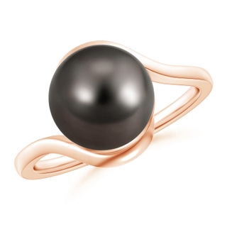 10mm AAA Tahitian Cultured Pearl Solitaire Bypass Ring in Rose Gold