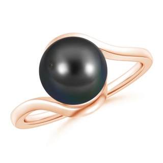 9mm AA Tahitian Cultured Pearl Solitaire Bypass Ring in Rose Gold