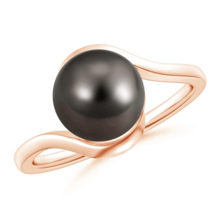9mm AAA Tahitian Cultured Pearl Solitaire Bypass Ring in 9K Rose Gold