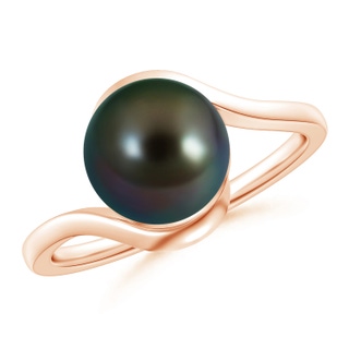 9mm AAAA Tahitian Cultured Pearl Solitaire Bypass Ring in Rose Gold
