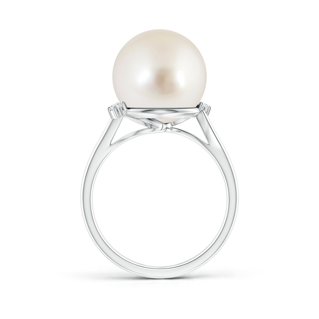 12mm AAAA South Sea Pearl and Diamond Bypass Ring in 9K White Gold Product Image