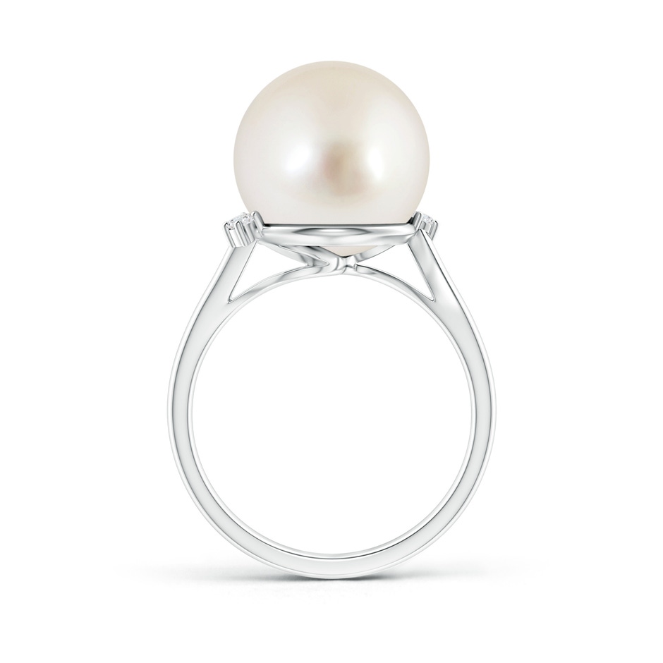 12mm AAAA South Sea Pearl and Diamond Bypass Ring in 9K White Gold product image