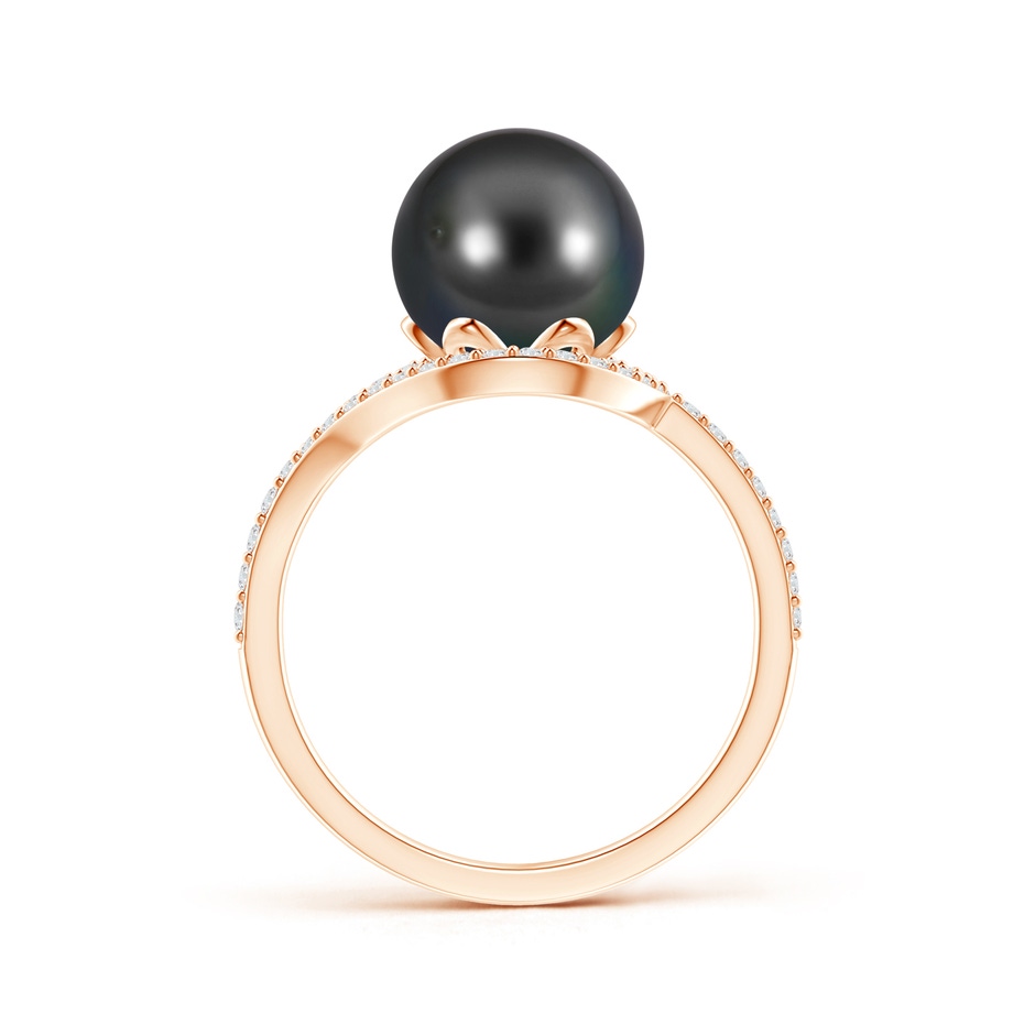 9mm AA Tahitian Pearl Ring with Diamond Loop in Rose Gold product image