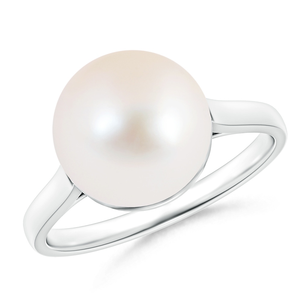 10mm AAA Classic Freshwater Cultured Pearl Ring in White Gold