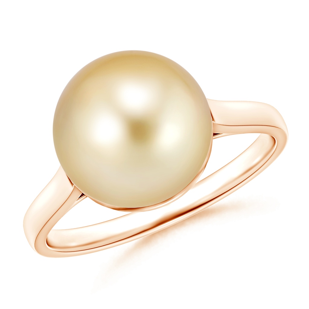 10mm AAAA Classic Golden South Sea Pearl Ring in Rose Gold