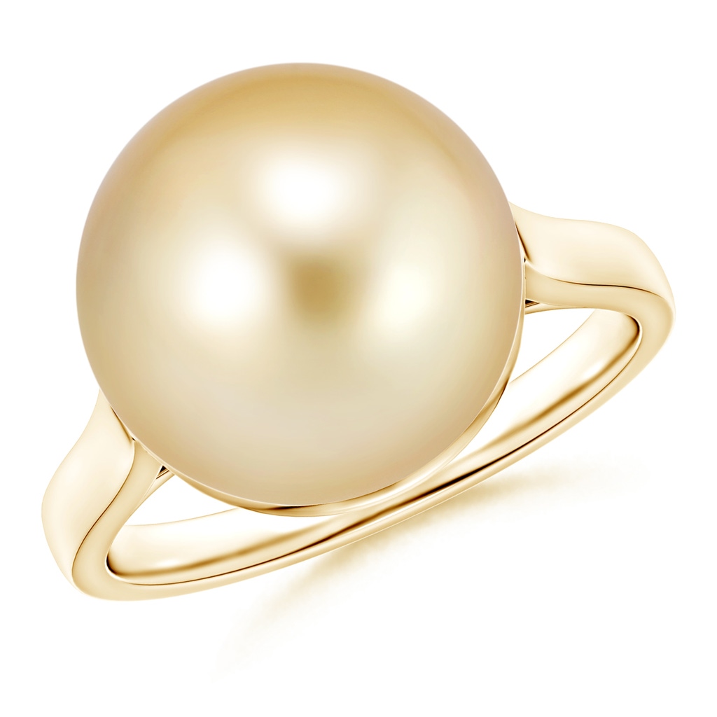 12mm AAAA Classic Golden South Sea Pearl Ring in Yellow Gold