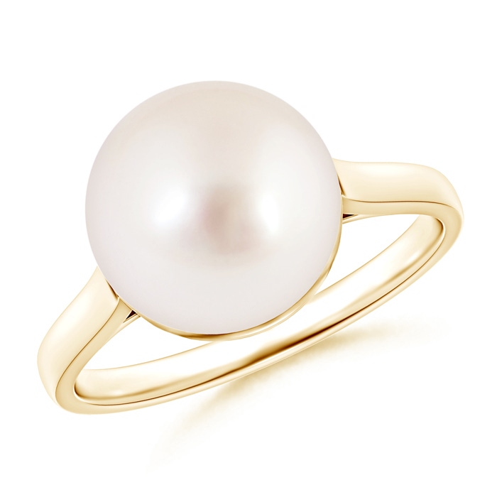 10mm AAAA Classic South Sea Pearl Ring in Yellow Gold
