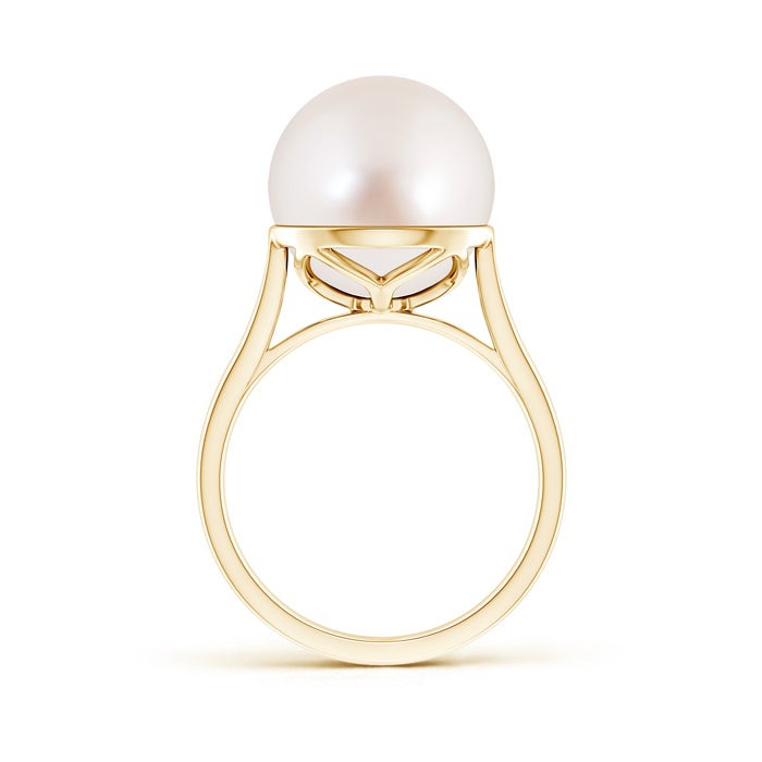 12mm AAAA Classic South Sea Pearl Ring in Yellow Gold - side 1