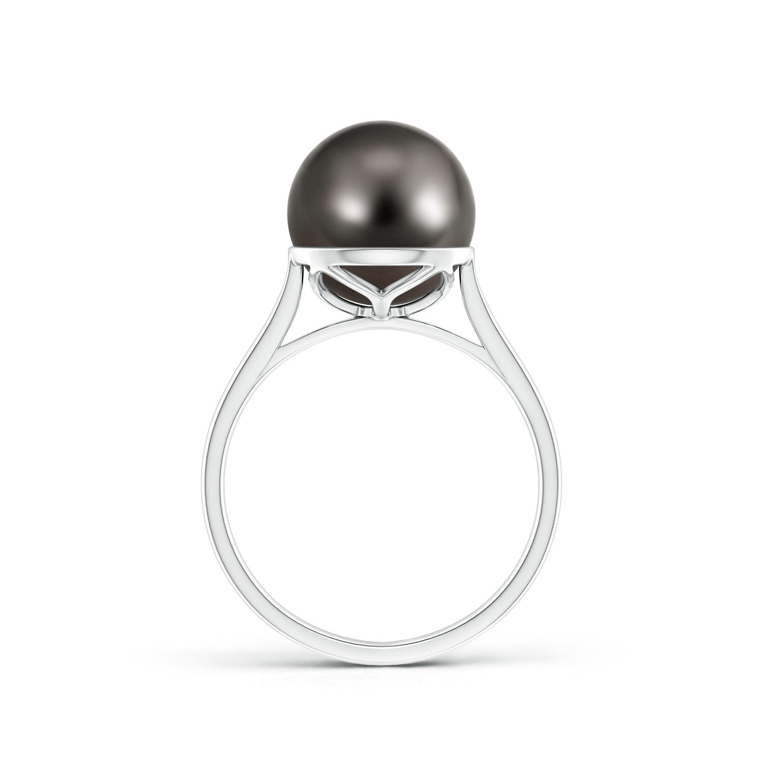 10mm AAA Classic Tahitian Pearl Ring in White Gold - side 1