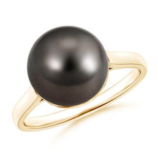 10mm AAA Classic Tahitian Pearl Ring in Yellow Gold