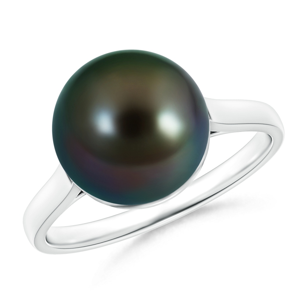 10mm AAAA Classic Tahitian Pearl Ring in 10K White Gold
