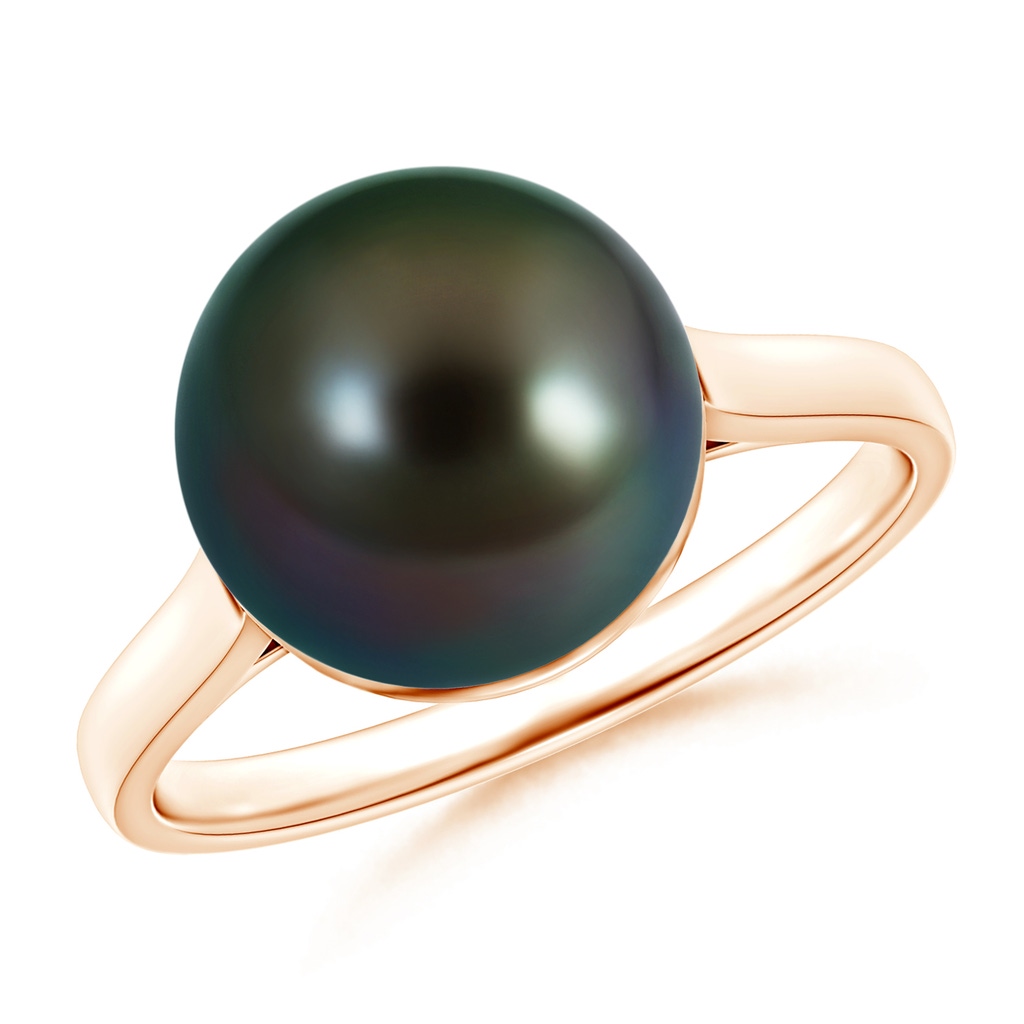 10mm AAAA Classic Tahitian Pearl Ring in Rose Gold