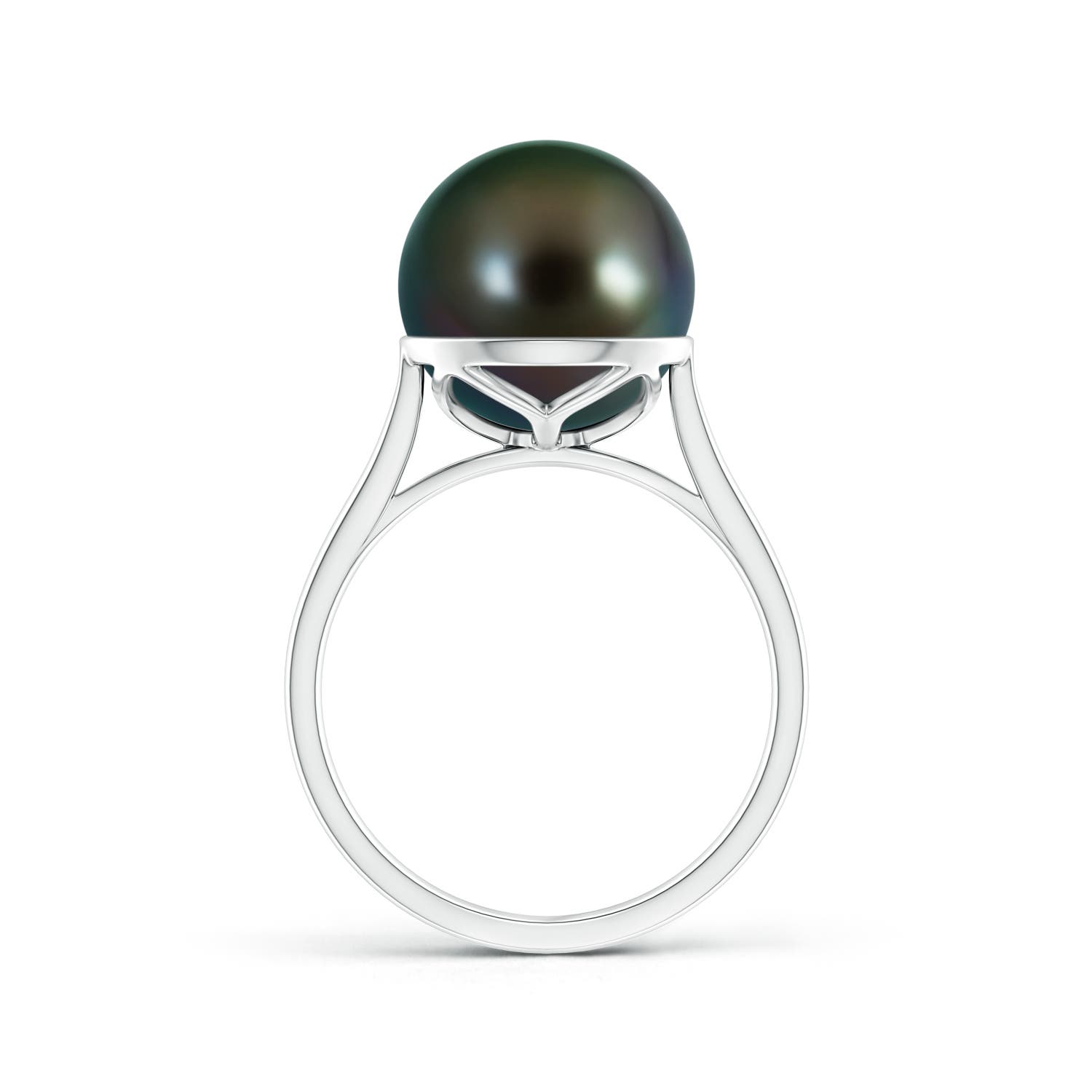 11mm AAAA Classic Tahitian Pearl Ring in White Gold