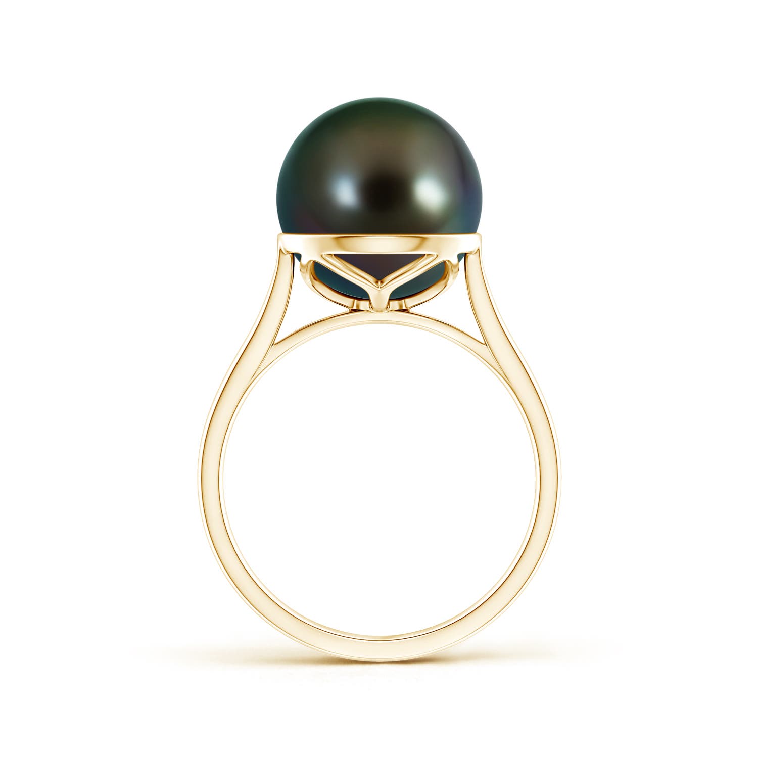 11mm AAAA Classic Tahitian Pearl Ring in Yellow Gold