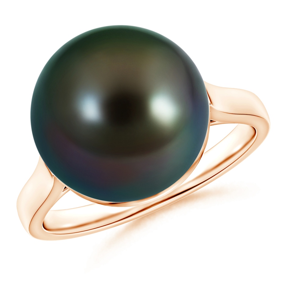 12mm AAAA Classic Tahitian Pearl Ring in Rose Gold 